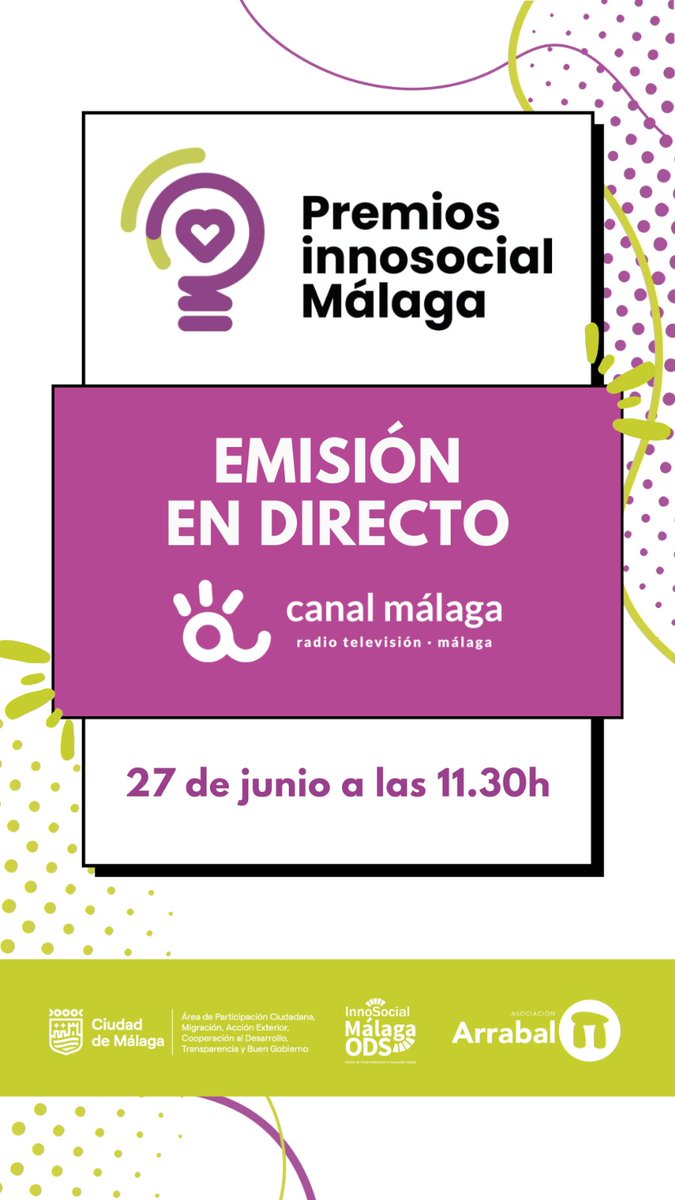 A las 11.30 horas se entregan en <a href="/museorusomalaga/">Colección Museo Ruso / Málaga</a> los V Premios #InnosocialMálaga de <a href="/malaga/">Ciudad de Málaga</a> <a href="/MLGparticipa/">Málaga Participa</a> +<a href="/ArrabalAID/">Asociación Arrabal-AID</a> que reconocen aquellas propuestas con mayor impacto en las personas y el entorno. Una gala que compartimos con toda la ciudadanía a través de <a href="/CanalMalagaRTV/">Canal Málaga RTV</a>.