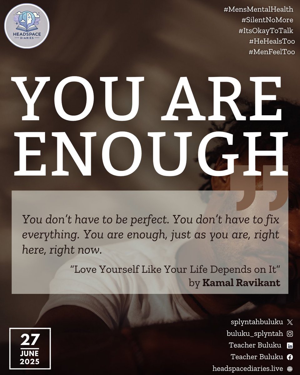 Dear Men,
You don’t need to prove your worth.
Not through perfection. Not through pressure. Not through pain.
Right now with your scars, your doubts, your quiet strength  you are enough. Let go of the heavy need to fix it all.

#Silent_No_More