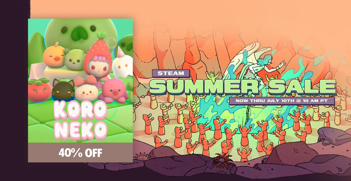 It's time for Summer Sale!☀️🍓🌊

KoroNeko🍓 is 40% off now!
Roll the kitty jar and enjoy the summer🥤🍓🌊