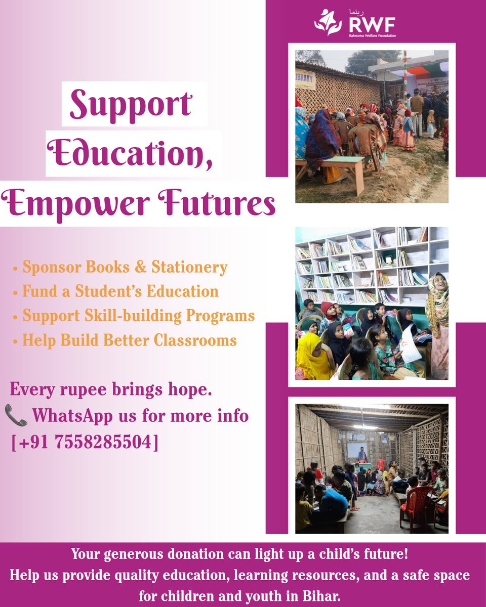 🎓 Support Maulana Azad Education Center – Bihar
Your donation can change lives through education.
📚 Help us empower children with learning &amp; hope.
 Every rupee counts!
📲 DM or WhatsApp us for more info.

#DonateForEducation #MaulanaAzad #Bihar #NGOIndia