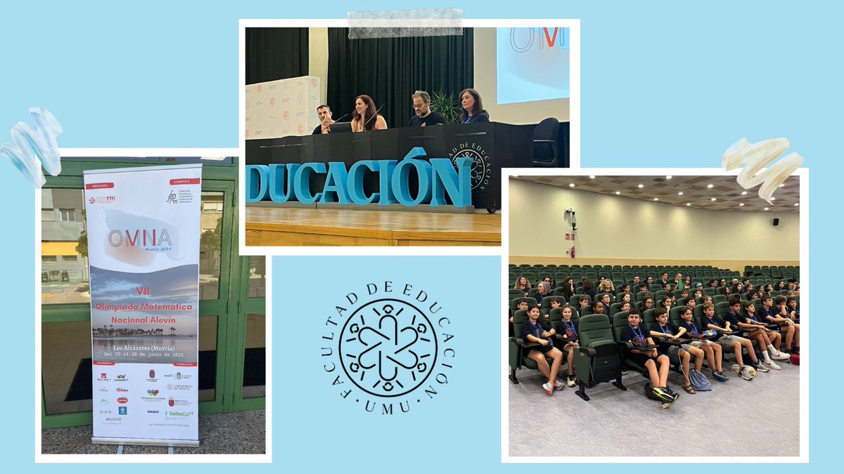 Acogemos la Olimpiada Matemática Nacional Alevín 🧠✖️ organizada por @SEMRM. En la inauguración han participado nuestra decana M.ª Isabel de Vicente-Yagüe, Encarna Sánchez y Antonio Maurandi.

¡Viva el talento joven!

#OlimpiadaMatemática #EducaciónUMU #UMU #SEMRM #FESPM