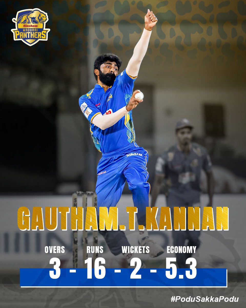 @gautham_kannan23 magic in 18 balls! ✨

#SiechemMaduraiPanthers #PoduSakkaPodu #TNPL2025