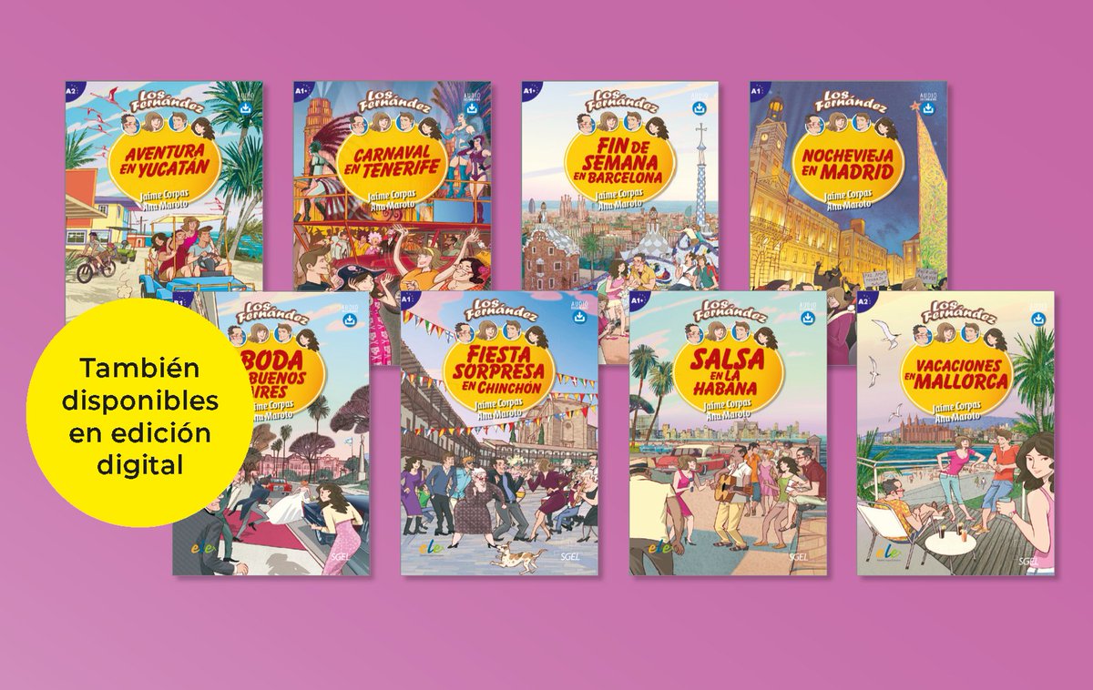 sgel_ele's tweet image. ¡Comienza el verano con Los Fernández! Una colección pensada para aprender español a través de historias actuales, frescas y llenas de vida.
Más información en acortar.link/WkqB19
#lecturaenespañol #veranoele #aprenderleyendo #lectoresele #lecturasELE #vocabularioele #sgelele