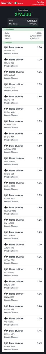 Midaxlith1's tweet image. Hey check out the bet I just placed on Sportybet! sportybet.com/ng/?shareCode=…

@Emmanuel_Tips 
@BOOMERTHEFIRST 
@Ekitipikin