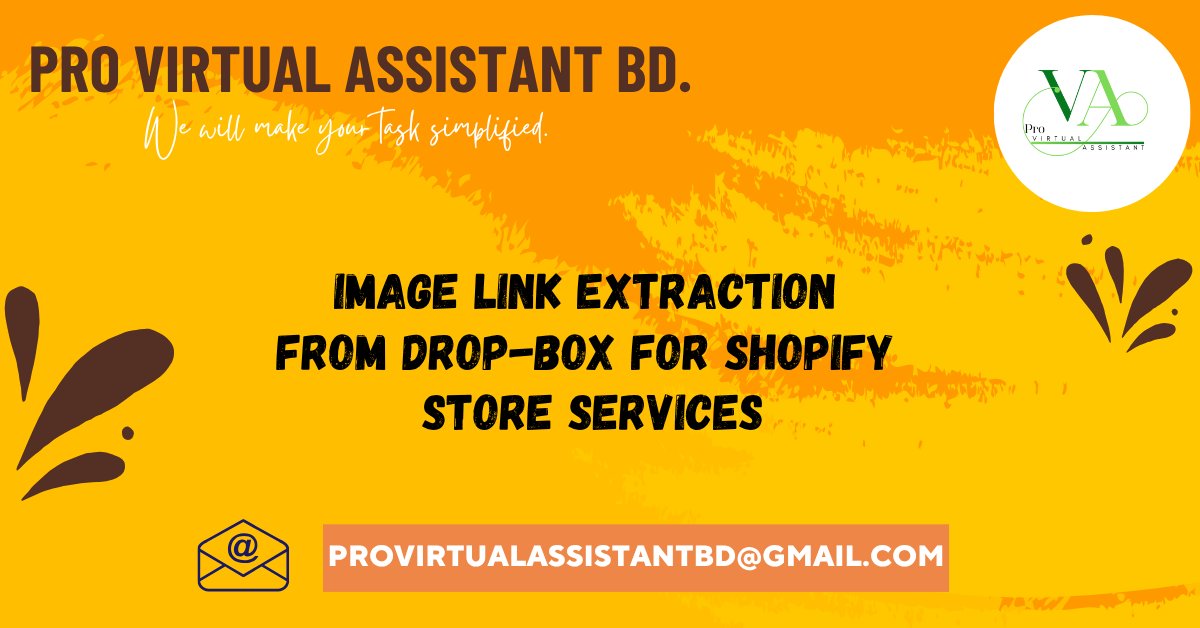 Pro Virtual Assistant BD (@pro_virtual_ast) on Twitter photo Image link extraction from Dropbox boosts your Shopify store efficiency.
Email: provirtualassistantbd@gmail.com
#pdftoword
#pdftoexcel
#pdf
#fillablepdf
#fillablepdfforn
#datacollection
#leadgeneration
#datascraping
#webresearch
#ShopifyDataEntry
#shopify
#Excel
#shopifycsv Image link extraction from Dropbox boosts your Shopify store efficiency.
Email: provirtualassistantbd@gmail.com
#pdftoword
#pdftoexcel
#pdf
#fillablepdf
#fillablepdfforn
#datacollection
#leadgeneration
#datascraping
#webresearch
#ShopifyDataEntry
#shopify
#Excel
#shopifycsv