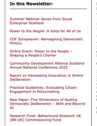 OliverEscobar's tweet image. 🗓️July newsletter of the Citizen Participation Network 🗞️, with a selection of webinars, projects, conferences, publications and funding from colleagues and partners working across research, policy and practice on #democracy 
Available here 👉🏼 jiscmail.ac.uk/cgi-bin/wa-jis…