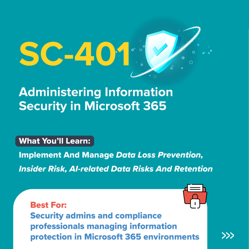 cloudthat's tweet photo. Cyber threats are escalating. Are your #skills keeping up? We deliver @Microsoft #SecurityCertification Courses that empower professionals at every level, whether you're just starting out or designing enterprise-wide security strategies.
#MicrosoftSecurity #Microsoftcertified