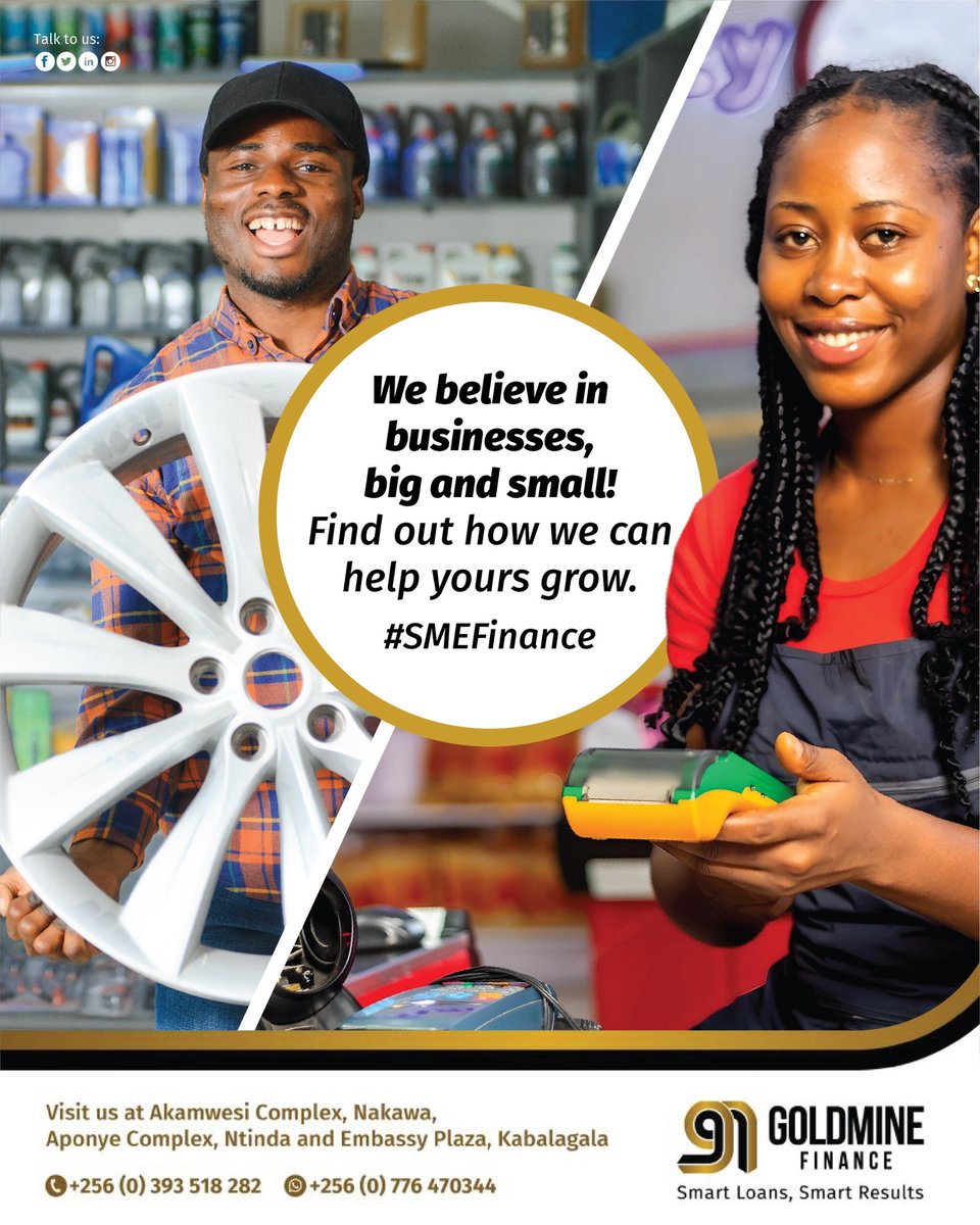From startups to growing enterprises, we’ve got the financial boost you need to thrive. 

🚀💼Let’s grow your business together

#SMEFinance 
#GoldmineFinance #SmartLoansSmartResults #BusinessLoans 
#GoforGold