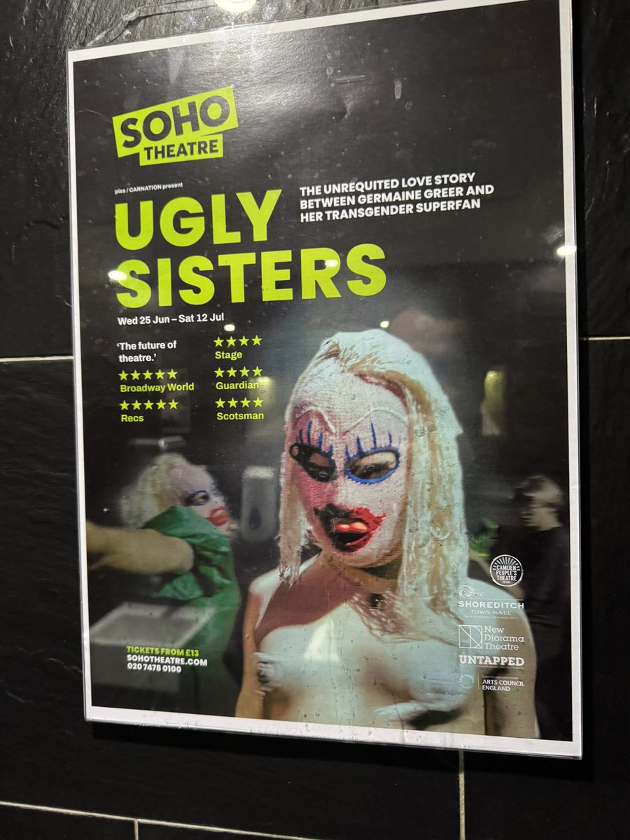 Thoroughly enjoyed Ugly Sisters last night at <a href="/sohotheatre/">Soho Theatre</a> The thing I miss most about living in London is the array of work in all shapes making beautiful messy noise across the city.