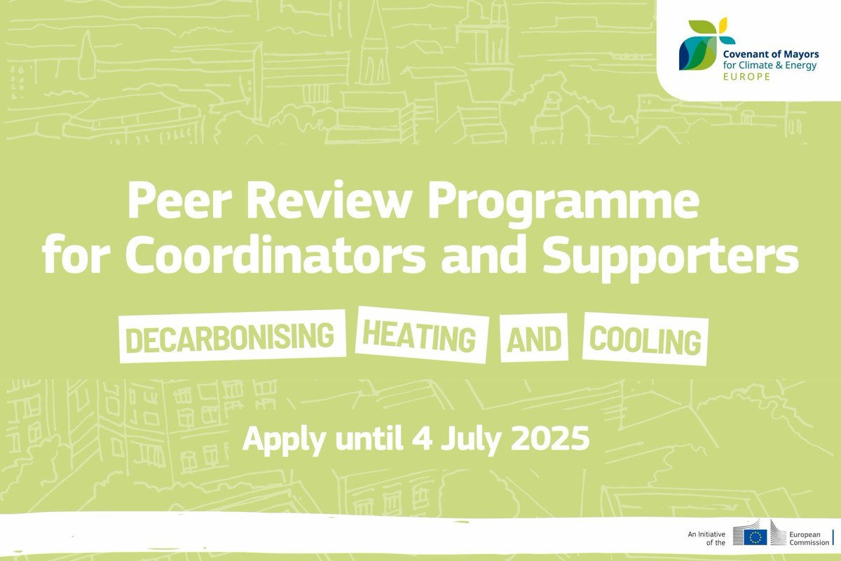 🧩 Are you a Covenant Coordinator or #Supporter?

Apply now to join the <a href="/eumayors/">Covenant of Mayors - Europe</a> #PeerLearning Programme 2025–2026 and help decarbonise local #Heating and #Cooling systems through interactive exchanges.

📅 Deadline: 4 July
🔗 buff.ly/wQ6WrX7