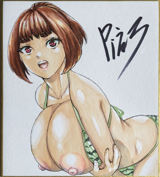 新しめのキャラと懐かしいキャラで色紙描きました