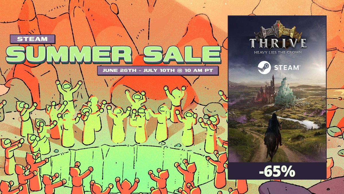 PlaySide's tweet image. The Steam Summer Sale is HERE ✨

👑 Thrive: Heavy Lies the Crown = 65% off
⚔️ Age of Darkness: Final Stand = 50% off
🔥 KILL KNIGHT = 50% off

Don't wait, the sale ends July 10! brnw.ch/21wTIGL