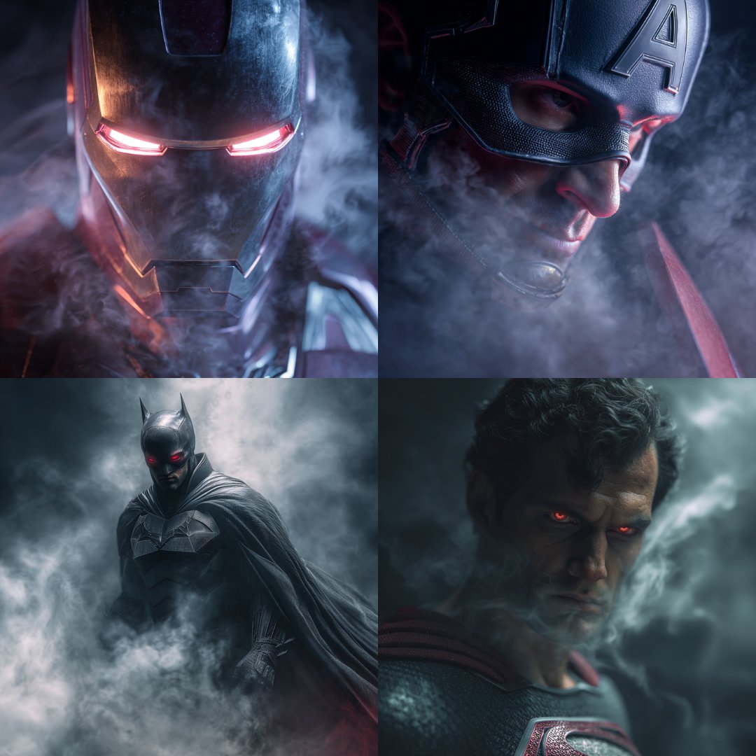 Shadowborn Legends AI Art

Created with Midjourney

Prompt: Portrait of [CHARACTER] in a 4K ultra-detailed cinematic style, emerging from dark smoke with glowing red eyes, harsh shadows, and high contrast lighting. Black-themed suit or armor with realistic textures, mist swirling