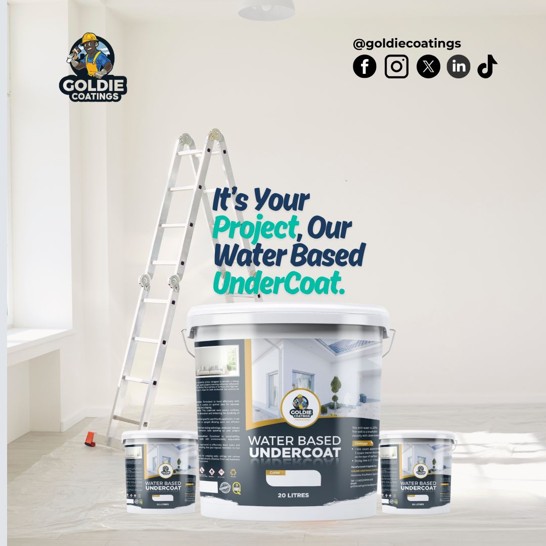 But have you tried the Goldie Coatings Water Based Undercoat 🤷‍♂️ Is your wall paint peeling off only after a few weeks since application?

Our Undercoat is trusted and Certified by <a href="/UNBSug/">UNBS</a> so 'bout time you tried it 🏡

Call us
📞 0200904400

#GoldieCoatings #Aworldofcolours #BUBU