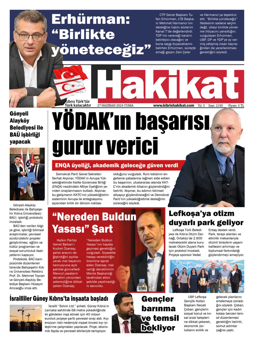 27 Haziran 2025 Cuma. HAKİKAT’TE bugün…⁦<a href="/akpinar_serhat/">Serhat AKPINAR</a>⁩