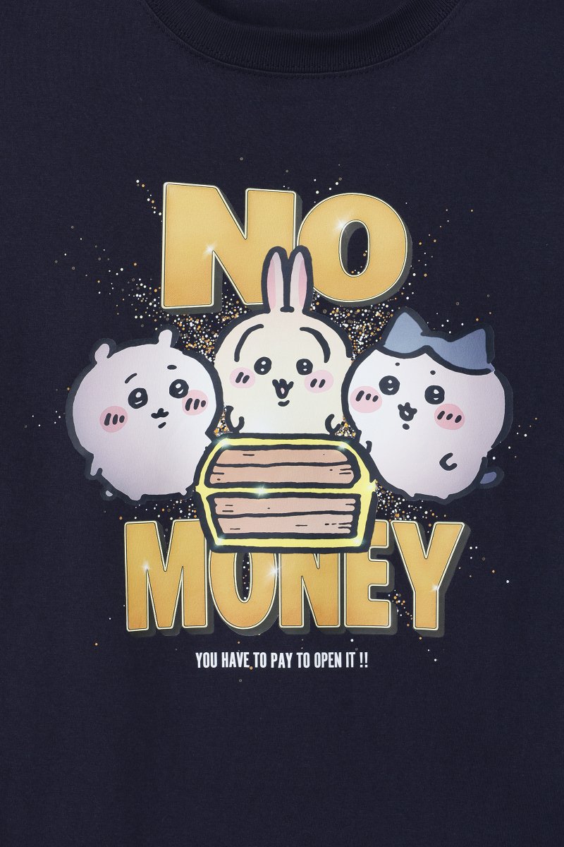 ちいかわ 新商品紹介💰】 ＼「NO MONEY」Tシャツ登場／ 宝箱を開けたい