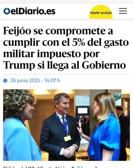 Feijóo besándole el culo a Trump.