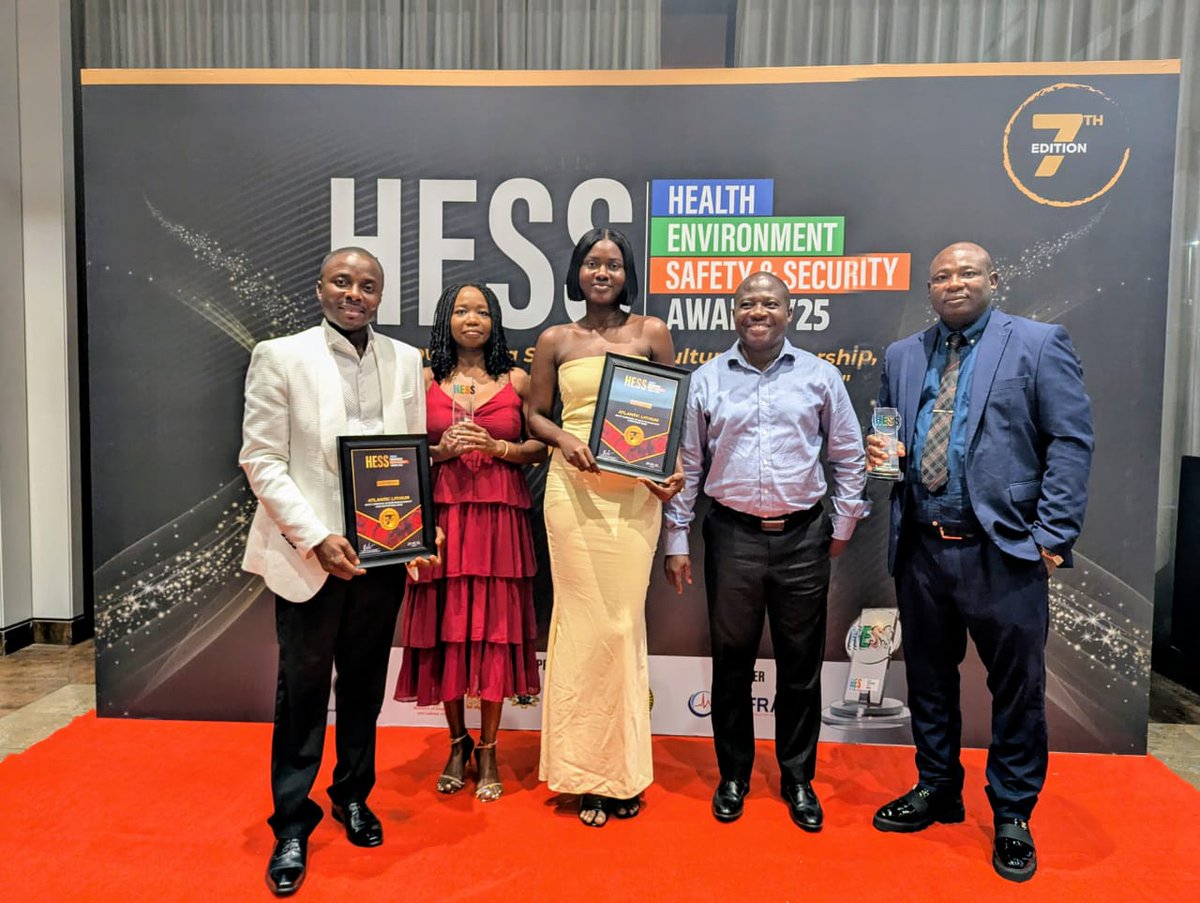 Atlantic Lithium is proud to have received two awards - 'Best Company in Health and Safety Campaign' and 'Best Company in Risk Management and Reporting' - at the 2025 Health, Environment, Safety and Security (HESS) Awards held in Accra last week.🏆🏆

The Company was crowned
