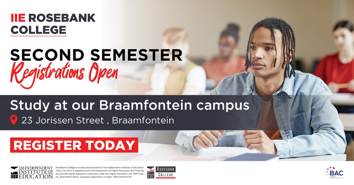 Mid-Year Registrations Are Open | Register at IIE Rosebank College, Braamfontein campus. We are at 23 Jorissen Street, Braamfontein. 

#IIERosebankCollege #braamfonteincampus #MidYearRegistration