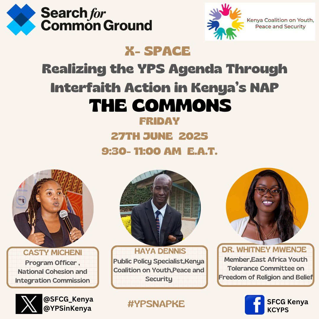 Langat (@kimogombe) on Twitter photo Through the #JISRA programme, we’re bridging this gap by equipping youth and religious actors to promote inclusive governance and freedom of religion or belief #YPSNAP <a href="/SFCG_Kenya/">Search for Common Ground Kenya(@SFCG_Kenya)</a> Through the #JISRA programme, we’re bridging this gap by equipping youth and religious actors to promote inclusive governance and freedom of religion or belief #YPSNAP <a href="/SFCG_Kenya/">Search for Common Ground Kenya(@SFCG_Kenya)</a>
