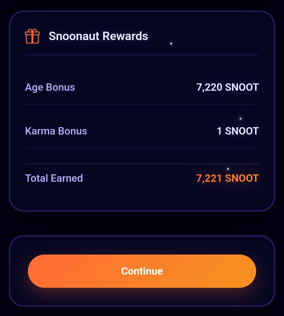 Abdoll_CH's tweet photo. How much $SNOOT can your Reddit account earn? It's based on your account age and karma 🌕

Link 🖇️ https://t.co/jG3V92qerM
- Connect Reddit Account
- Check Rewards
- Complete All Social Task
- Done

The Older Your Account The Bigger $SNOOT you Get https://t.co/ZO47aPdaHX
