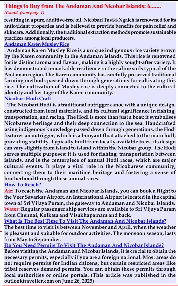 MediaRN_ANI's tweet photo. #IslandsDevelopmentAgency

Mark of respect to tribal community of #NewAndamans and their products, 07 indigenous and unique products of Islands have been provided with #GeographicalIdentification Tagging facility. 
Out of 7 products, 6 awarded #GeographicalIndication Tagged products to consider buying from #NewAndamans #NicobariMat #Nicobari Tavi-i-Ngaich or #VirginCoconutOil, #NicobarCoconut, #AndamanKarenMusleyRice, #Hodi and #PadaukWoodCraft.