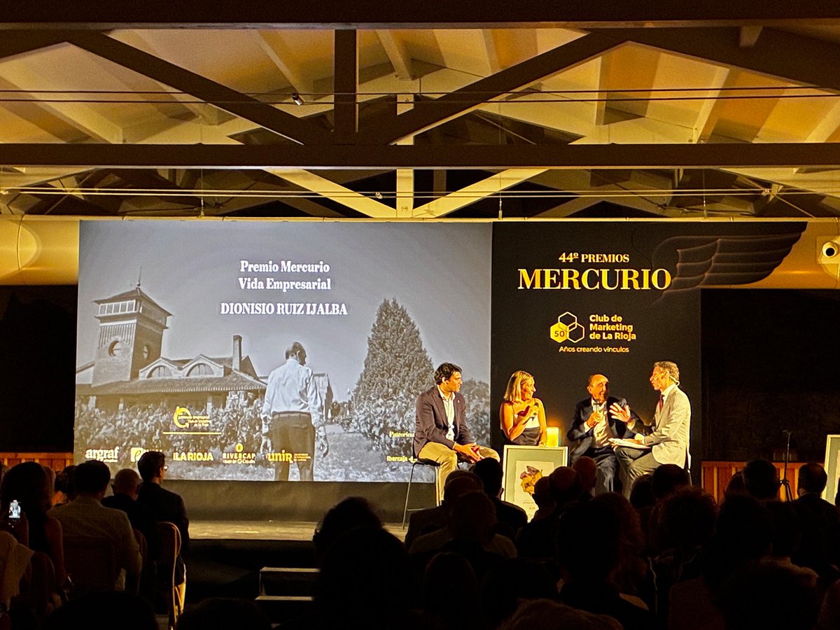 El Club de Marketing de La Rioja ha concedido el Premio Mercurio 2025 a la Vida Empresarial a Dionisio Ruiz Ijalba, fundador de Viña Ijalba, como homenaje a una vida dedicada con pasión, esfuerzo y visión al desarrollo de La Rioja.

bodegasdelogrono.es/2025/06/27/dio…