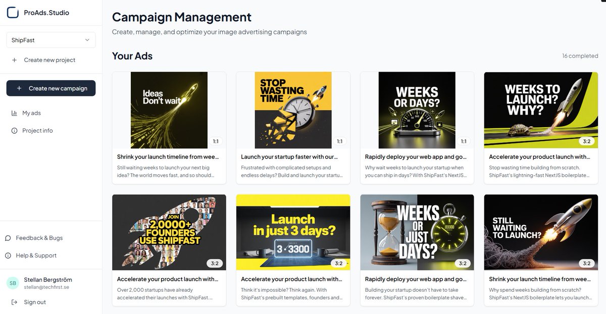 Stellan79's tweet image. Day 4 building this thing and some more results ... how does it look? 😅

#buildinpublic #indiehackers #proads #ai #saas