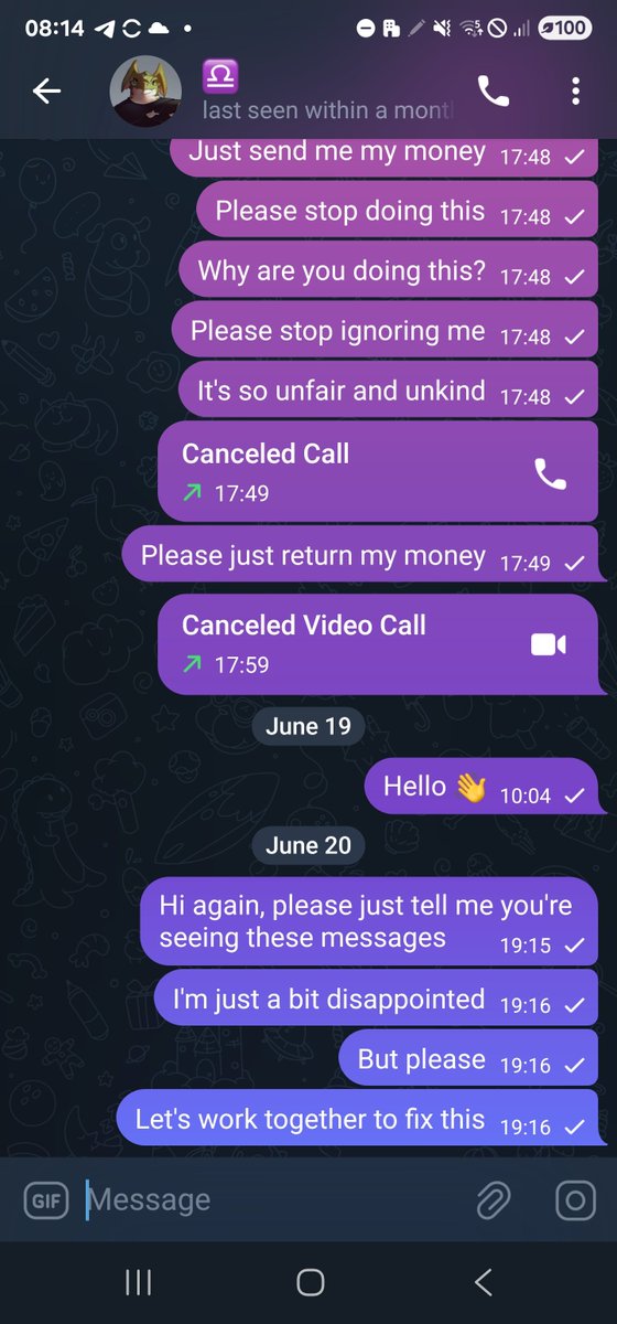 At the end of March <a href="/uneffortlyutara/">.eiknA</a>  was going to start on my commission. Since then I've repeatedly reached out to them and they've ghosted me. It's fine to take a long time to make art, but to take money and then ignore them for months...