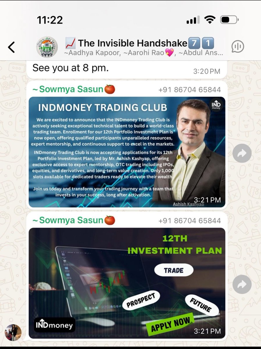 There is a growing wave of scams across the market where fraudsters impersonate investment apps/ Stock brokers and their brands and their founders to promote fake investment schemes.

INDmoney, myself, and several other FinTech stock brokers have been targeted in this trend. The