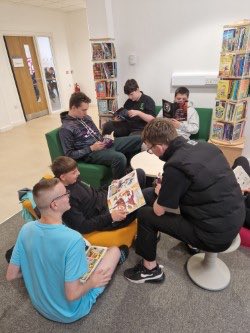 3A enjoyed taking in some graphic novels in our library space having designed their own comic strip the day before! #responsiblecitizens #successfullearners