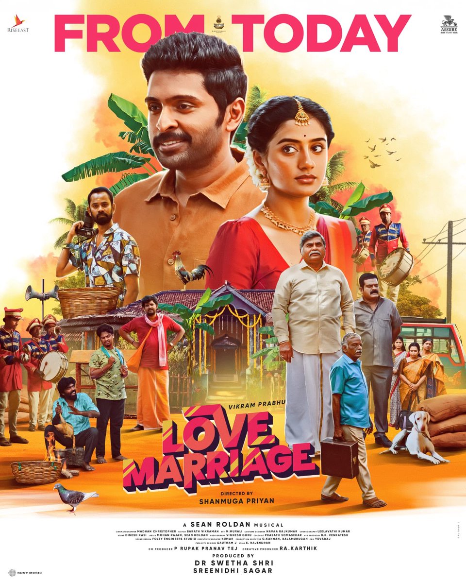 Velu (@pro_velu) on Twitter photo #LoveMarriage - FROM TODAY IN CINEMAS NEAR YOU 🤗❤️
Enjoy the fun-filled, wholesome entertainer with your families in theatres 🥳
Directed by <a href="/Director_Priyan/">shanmuga priyan</a> 🎬
A <a href="/RSeanRoldan/">Sean Roldan</a> musical 🎶
<a href="/iamVikramPrabhu/">Vikram Prabhu</a> #LoveMarriage - FROM TODAY IN CINEMAS NEAR YOU 🤗❤️
Enjoy the fun-filled, wholesome entertainer with your families in theatres 🥳
Directed by <a href="/Director_Priyan/">shanmuga priyan</a> 🎬
A <a href="/RSeanRoldan/">Sean Roldan</a> musical 🎶
<a href="/iamVikramPrabhu/">Vikram Prabhu</a>