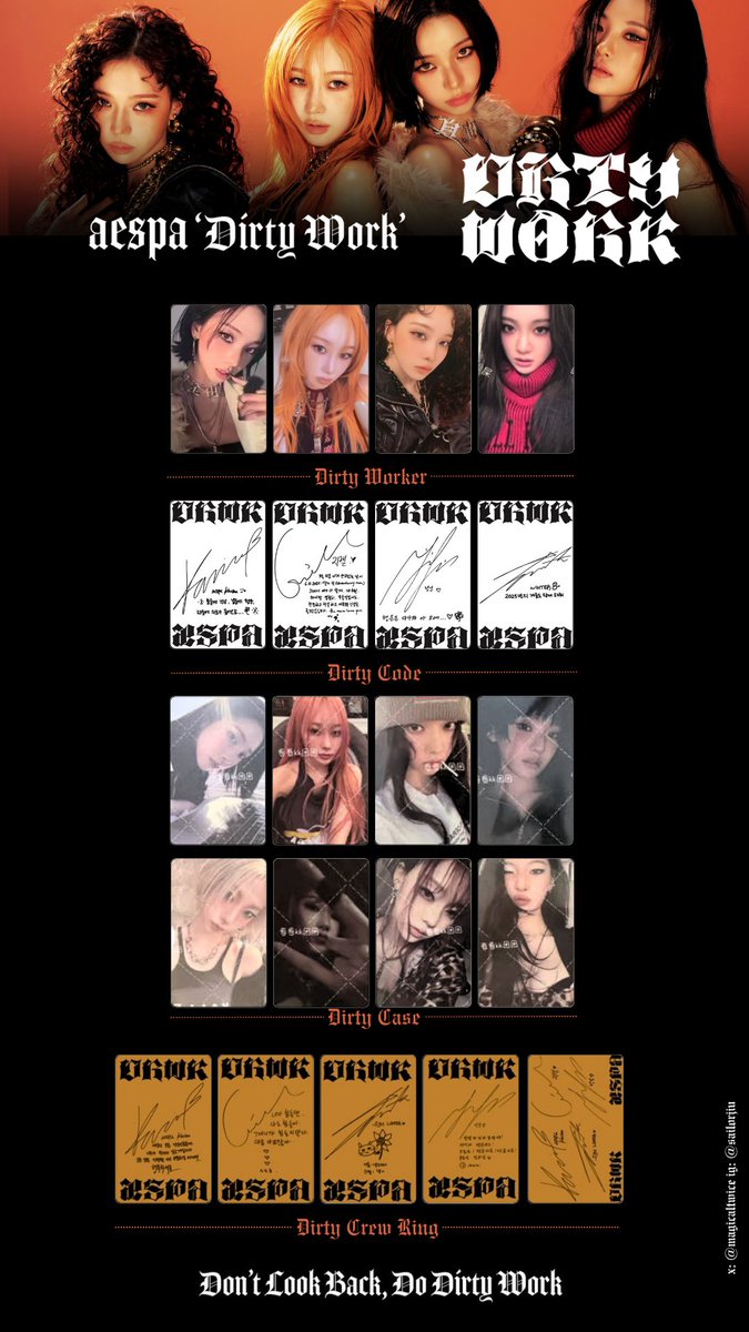 Aespa Dirty Work Full Photocard Template Karina Giselle Winter