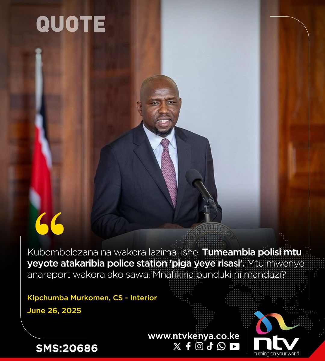 Murkomen should use tactical means of containing demonstrators. Dealing with masses is crazy when the numbers are too huge. What we need is political good will that will bring the temperatures down. What is the ratio of the police to civilian population. They say #SiriNiNumbers