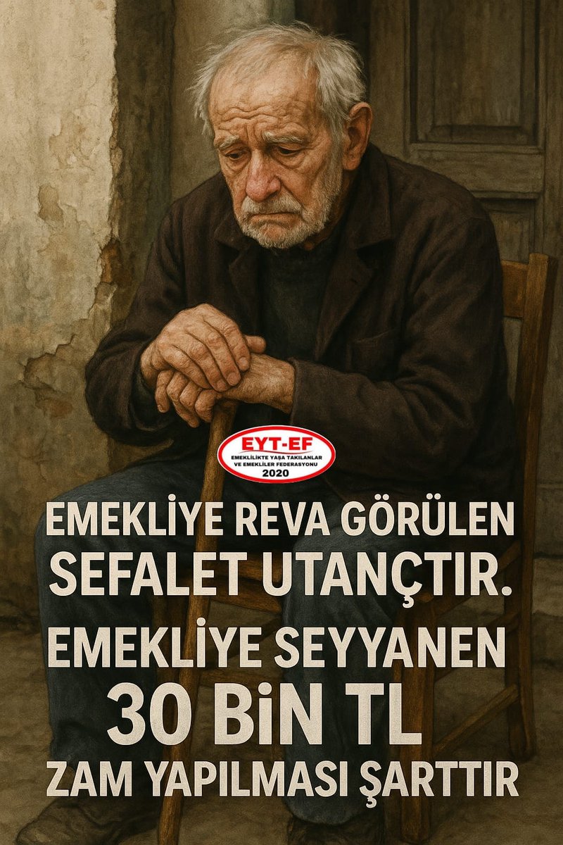 Tüm Emeklilerin
KÖK MAAŞLARINA 
Seyyanen 30 Bin TL ZAM istiyoruz.
ADALET emekliye 💯 
<a href="/eczozgurozel/">Özgür Özel</a> <a href="/MDervisogluTR/">Müsavat Dervişoğlu</a>
<a href="/isikhanvedat/">Prof. Dr. Vedat Işıkhan</a> <a href="/memetsimsek/">Mehmet Simsek</a>
<a href="/RTErdogan/">Recep Tayyip Erdoğan</a> <a href="/_cevdetyilmaz/">Cevdet Yılmaz</a>
#5000KısmiMasadaKaldı
#EmekliyeSeyyanen30BinTL