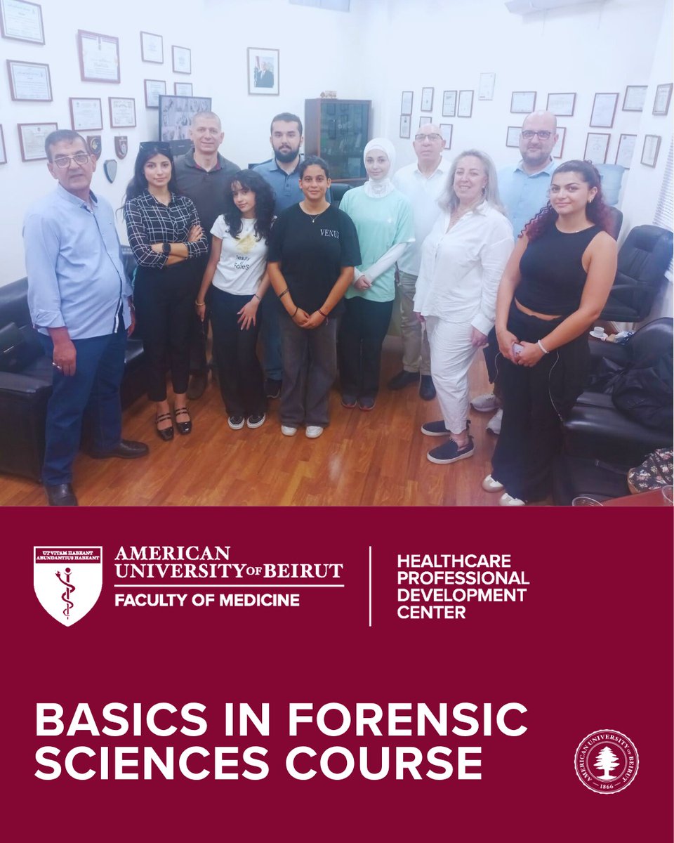 HPDC_AUB's tweet image. As part of the “Basics in Forensic Sciences” course, participants visited the Forensic Division at the Internal Security Forces.