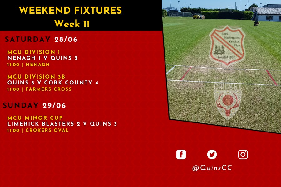 Our 3rds start their Minor Cup journey on Sunday with an away game to Blasters. Sat sees the 2s travel to Nenagh &amp; the 5s hosting Cork County 4s in their derby. 

Good luck to all teams.