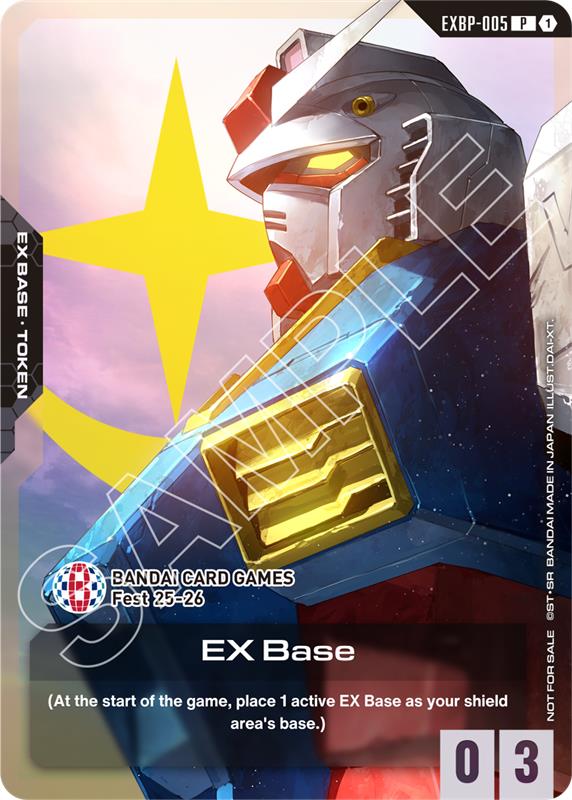 [Notice]

The special commemorative giveaway gift for BCG Fest 25-26 attendees has been revealed!

EXBP-005
EX Base <Gundam> BCG Fest 25-26 Ver.

BCG Fest 25-26 will be coming to Dallas on September 20th - 21st!

▽BCGFest Official Site
x.gd/cbycD

#GCG
