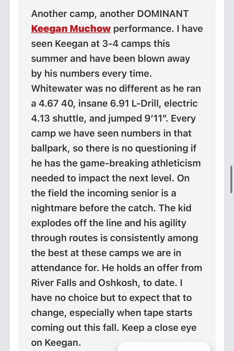 Keegan Muchow (@keeganmuchow) on Twitter photo Thank you <a href="/PrepRedzone/">Prep Redzone 🏈</a> and <a href="/MJ_NFLDraft/">Mark Johnson</a> for the write up! <a href="/NWahlScouting/">Nate Wahl</a> <a href="/Rivals/">Rivals</a> <a href="/247recruiting/">247Sports Recruiting</a> <a href="/PrepRedzoneWI/">Prep Redzone Wisconsin</a> Thank you <a href="/PrepRedzone/">Prep Redzone 🏈</a> and <a href="/MJ_NFLDraft/">Mark Johnson</a> for the write up! <a href="/NWahlScouting/">Nate Wahl</a> <a href="/Rivals/">Rivals</a> <a href="/247recruiting/">247Sports Recruiting</a> <a href="/PrepRedzoneWI/">Prep Redzone Wisconsin</a>