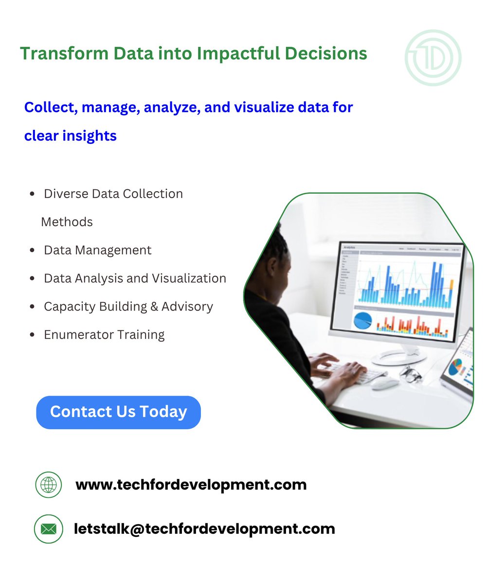 TechForDevelop1's tweet image. Stay Ahead with Real-Time, Actionable Insights
Smarter decisions start with accurate data.
Explore our end-to-end data solutions → tinyurl.com/y23tvxn5
#datathenewgold #SiriNiNumbers Faith CITAM Quickmart #DataScientists Larry