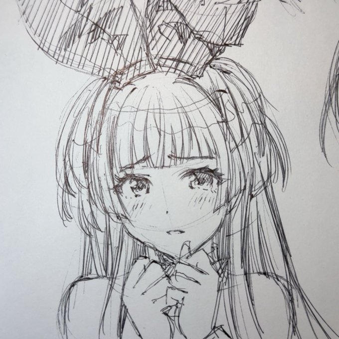 Skeb原画の嫁入り準備してたら出てきた練習ラフ絵 黛冬優子さんがバニーガール #あの子がバニーガール