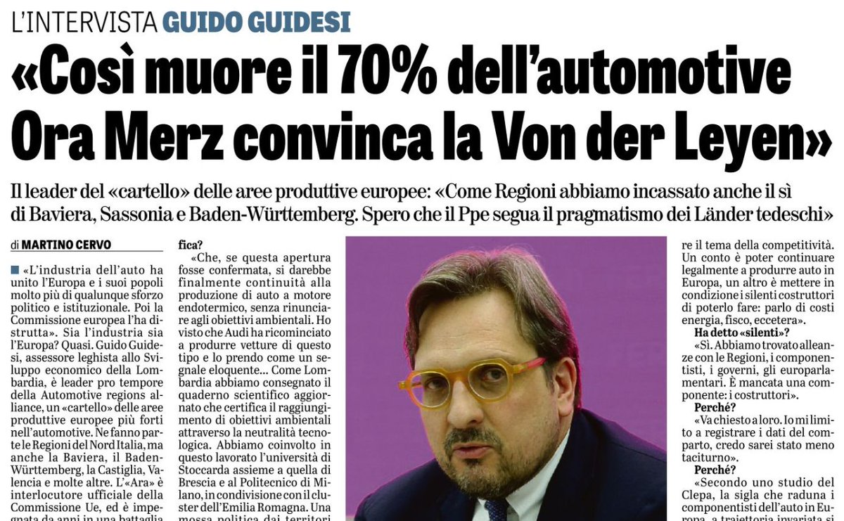 «A traiettoria invariata si perderebbero 500.000 posti di lavoro entro il 2040. [...] Resterebbero vive il 30% delle attuali imprese. [...] La capacità produttiva di autovetture attualmente è a un quarto del potenziale. Un disastro senza precedenti»