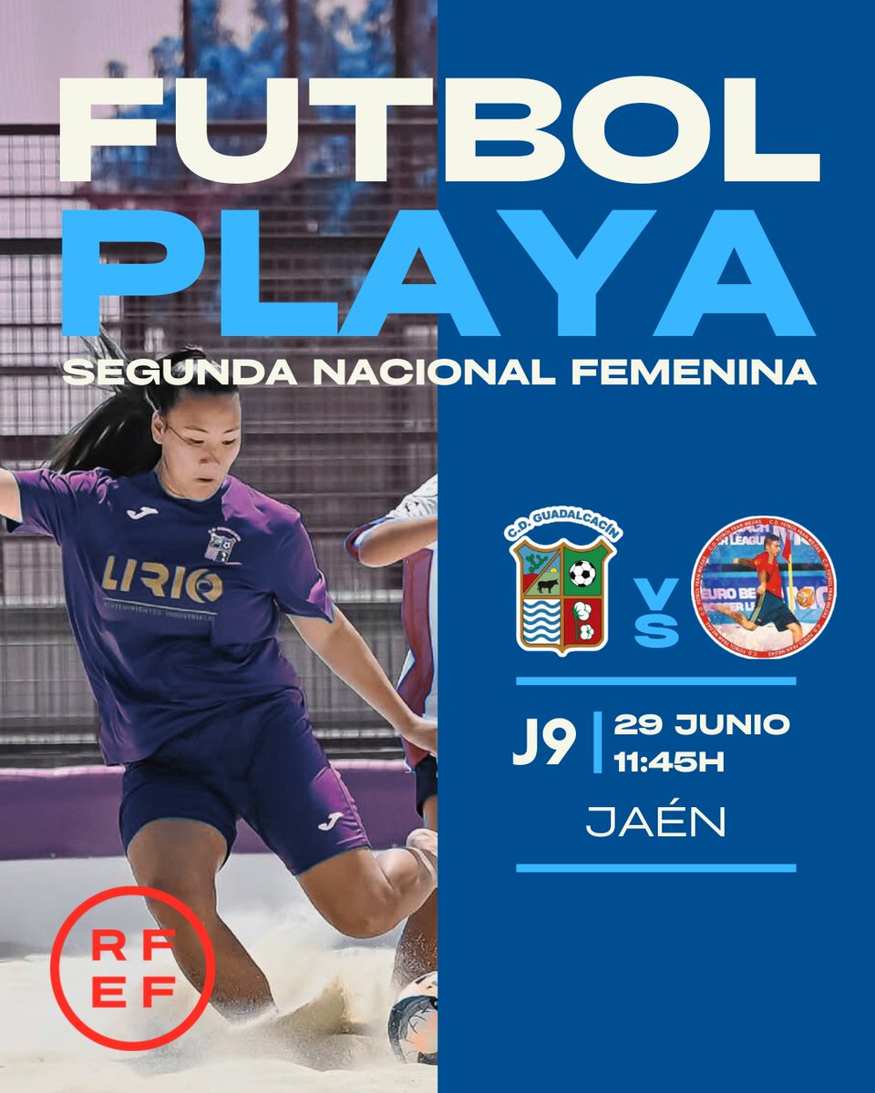 ⚽⛱️ FUTBOL PLAYA | Tercer fin de semana de segunda nacional, esta vez viajamos a📍Jaén

📆 Viernes 27 Junio
🕖 20:45h 🆚️ Aguadulce

📆 Sábado 28 Junio
⏱️ 09:15h 🆚 Barriada la Playa

📆 Domingo 29 Junio
🕖 11:45h 🆚️ Fran Mejías
