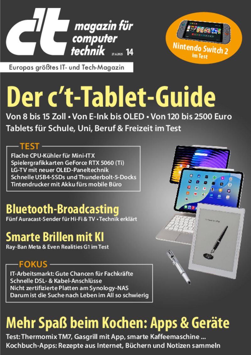 In Heft 14/25 von <a href="/ctmagazin/">c't magazin</a> findet ihr meine #SF-Kurzgeschichte "Very Important Drones", das Sequel zu „Very Important Robot“ aus c't 10/25. Amanda, menschliche Bodyguard für Androiden, muss einen Robo-Regisseur beschützen, der sein Bewusstsein auf viele Kameradrohnen aufteilt.