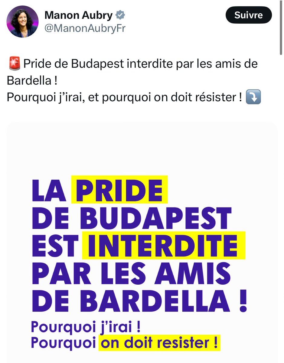 La gay pride est interdite dans tous les pays musulmans. 

Elle est réprimée en Turquie. 

Les gays sont tués à Gaza. 

Manon Moulin ne veut pas tenter d'y aller pour résister ?

Étrange.
