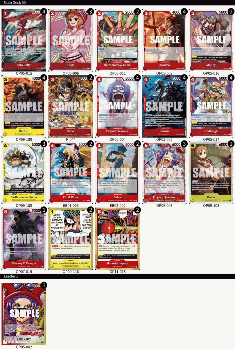 [Deck List]
Hey One Piece Pirates!
Thank you to everyone who joined UKTC.GG’s Regional on June 21-22!
Here’s the deck lists the top 2 players used! Congratulations!
Enjoy the treasure won &amp; building up your own crew!
#ONEPIECE
#onepiececardgame