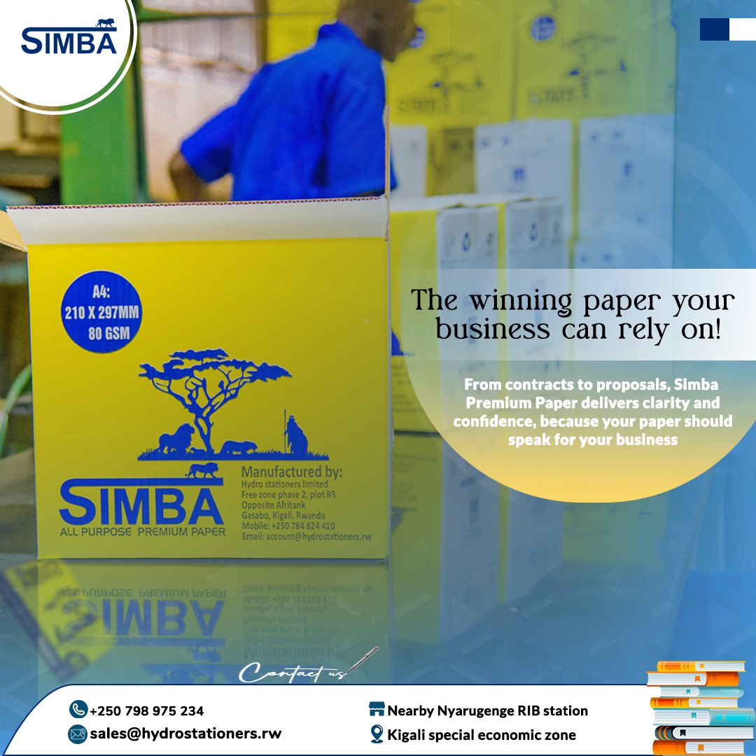 SimbaStationery's tweet image. Looking for paper that makes your brand stand out?
Simba Premium Paper is the trusted choice for businesses that value quality, clarity, and impact.
Your documents deserve the best — choose the winning paper your business can rely on.

#SimbaPremiumPaper #OfficeSupplies #papers