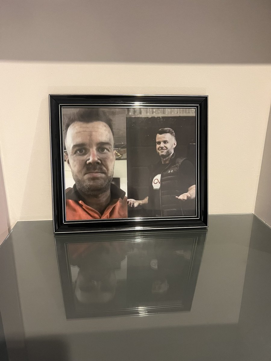 This photo lives where I see it every day. One side shows struggle. The other shows what happens when you don’t quit