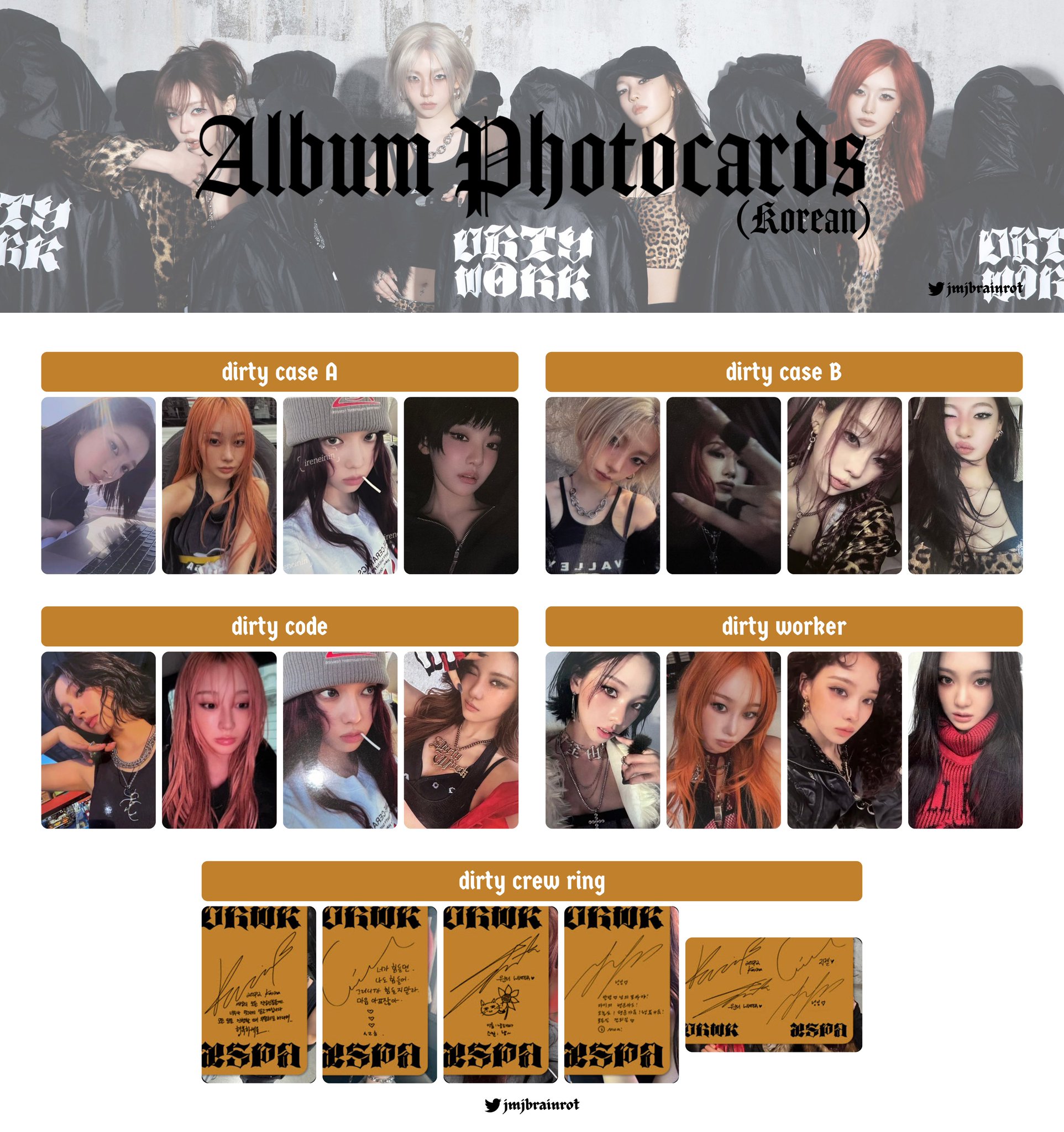 aespa Dirty Work Code Worker 3種12枚