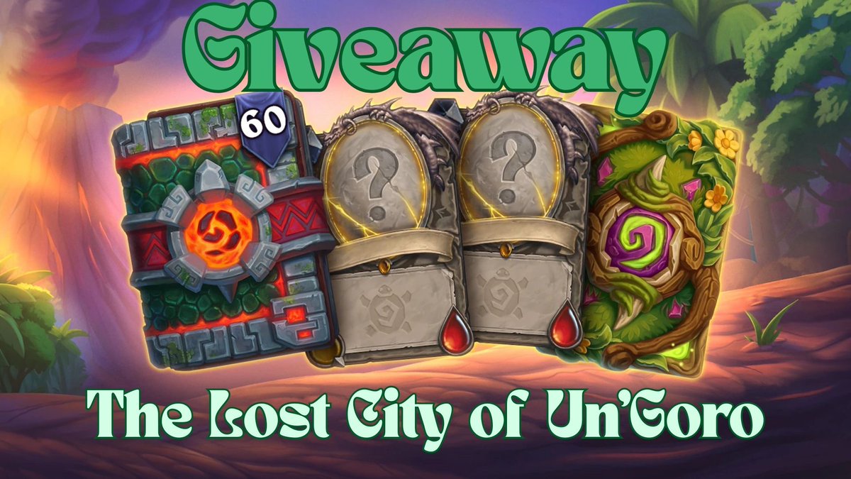 🌋 GIVEAWAY TIME!! 🌋

Courtesy of <a href="/PlayHearthstone/">Hearthstone</a> I have The Lost City of Un’Goro bundle to give away! 💚

TO ENTER:
🐢 Follow my Twitter + 🔁 &amp; ❤️ this post
🐢 Follow me on twitch.tv/natalkahs
🐢 Tag a HS friend! :)

Good luuuck!🍀

#Hearthstone #Giveaway